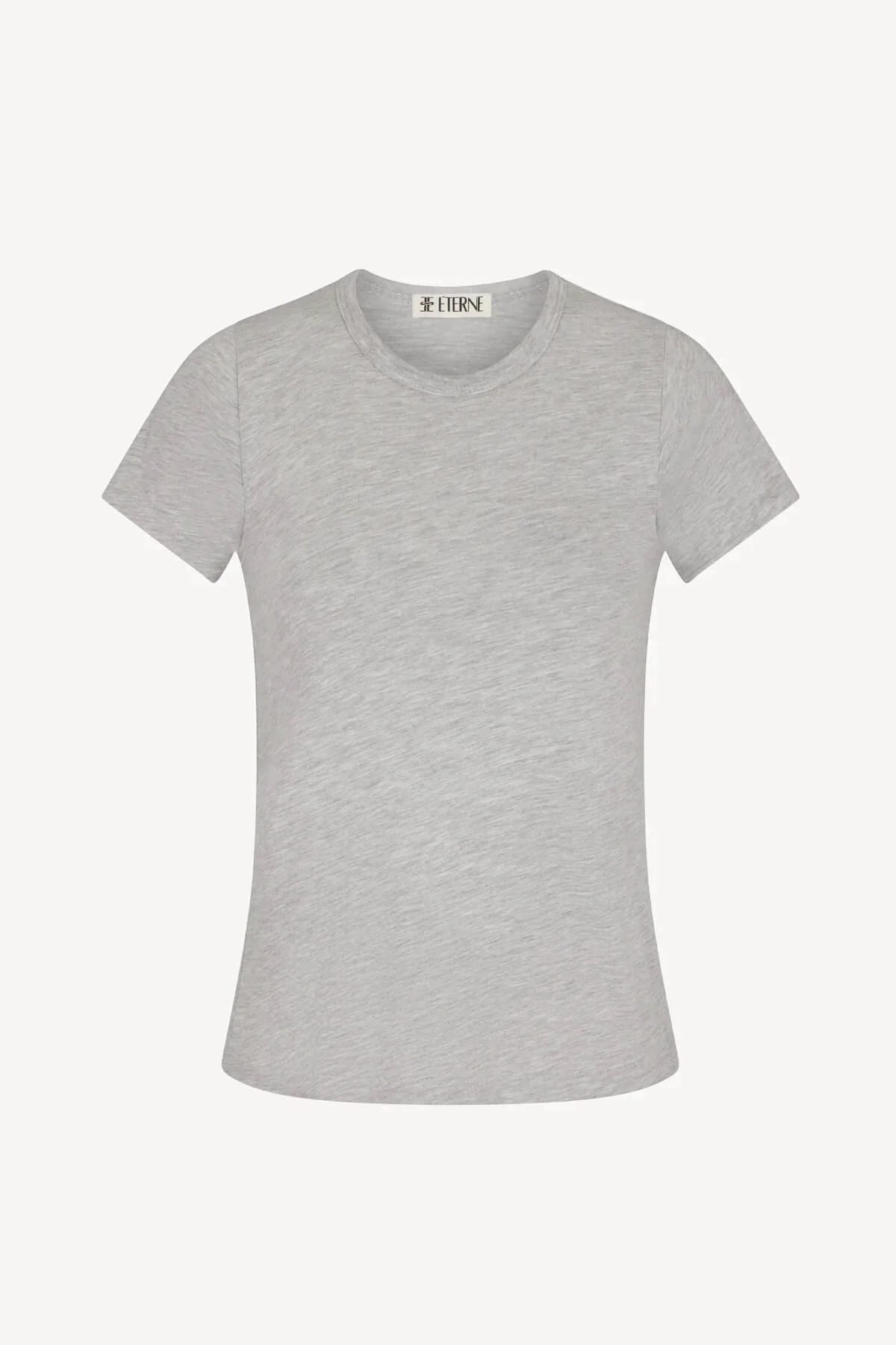 Eterne - Fitted Crewneck short Sleeve T-Shirt in heather grey